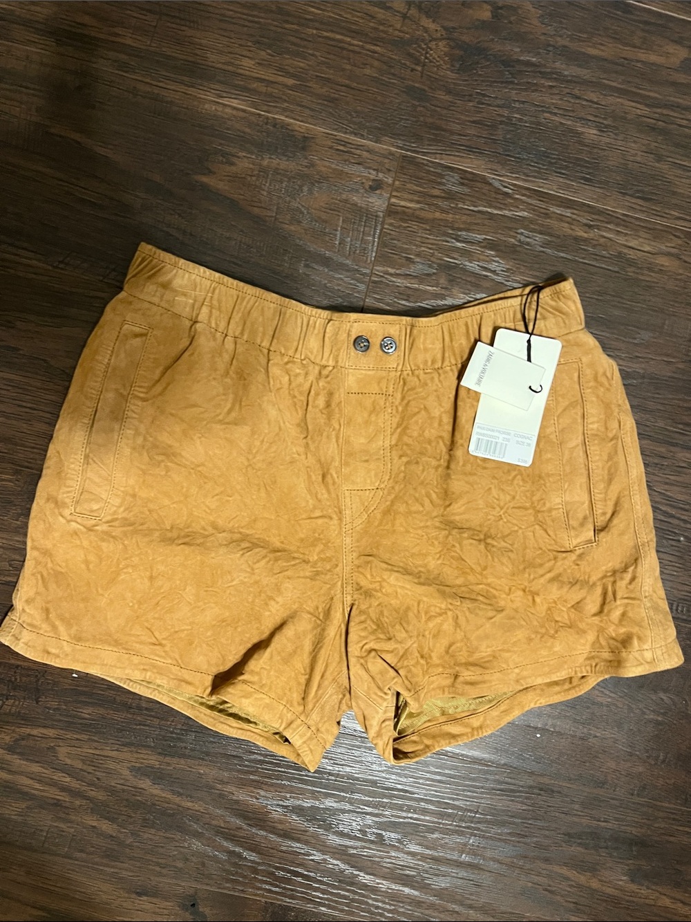 Zadig & Voltaire Ochre High-Waist Leather Shorts